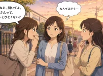 ママ友グループの立ち話で陰口を聞かされ、どう返そうか困っているママ