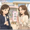 卒園式のあとの園庭でママ友からLINEグループの話をされて返事に困っている母親