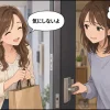 玄関先で「気にしないよ」と言われて困っているママ